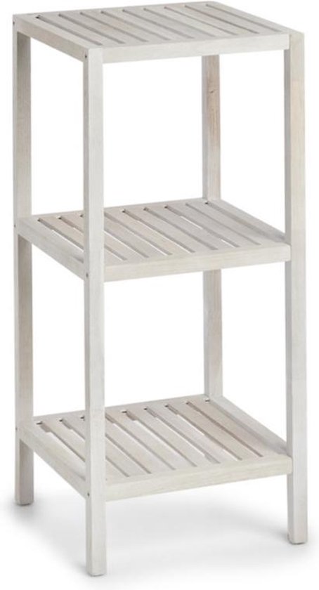 Boos worden Mijnenveld vitaliteit Bijzet kastje wit met 3 open planken 36 x 79 cm - Zeller - Woondecoratie  -... | bol.com