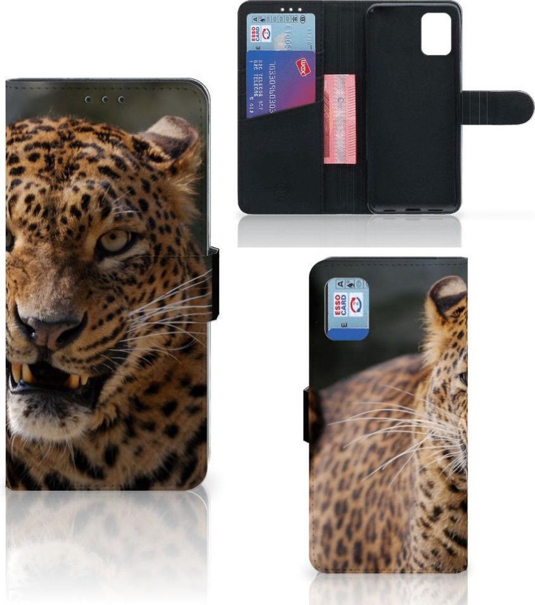 Samsung Galaxy A31 Telefoonhoesje met Pasjes Luipaard