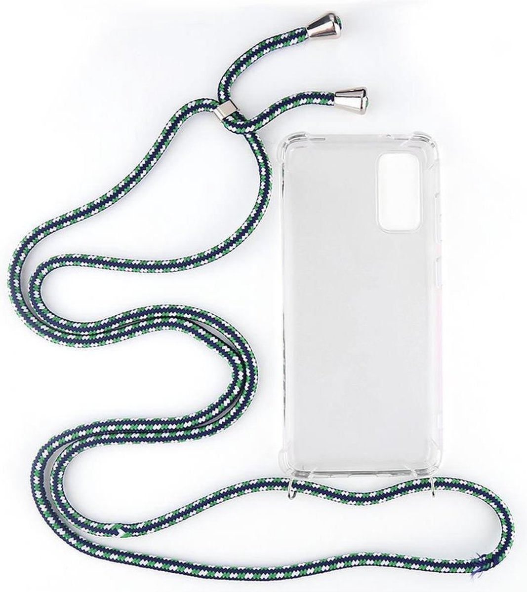 Shop4 - Samsung Galaxy S20 Hoesje - Zachte Back Case met Koord Multi Groen
