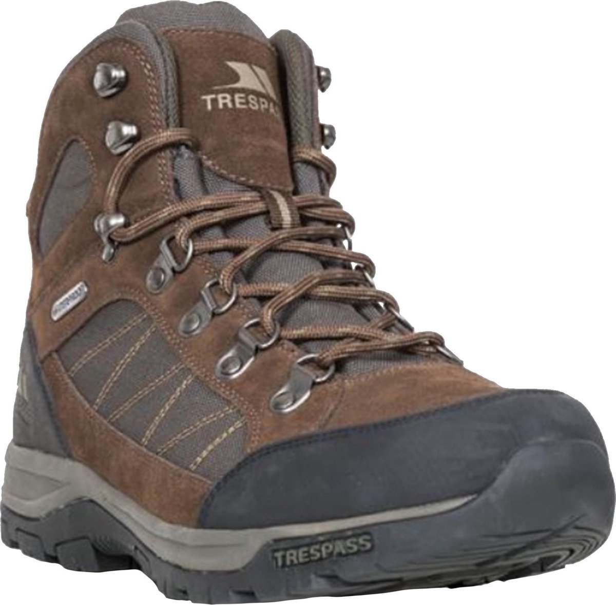 Trespass Mens Chavez Mid Cut Hiking Boots (Dark Brown)