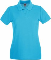 Fruit Of The Loom Vrouwen Dames-Fit Premium Poloshirt Met Korte Mouwen (Azure Blauw)
