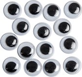 120x Wiebel oogjes/googly eyes 8 mm - Plastic beweegbare oogjes - Hobby/knutselmateriaal