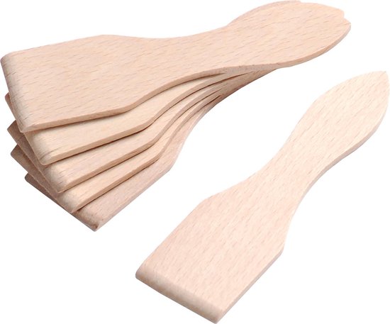 16x spatels van hout 13 cm - Gourmetten/racletten bakspatels -... | bol.com