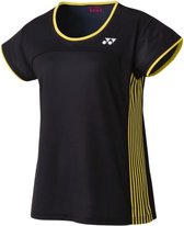 Yonex Tennisshirt Tourn Dames Polyester Zwart/geel Maat Xxl