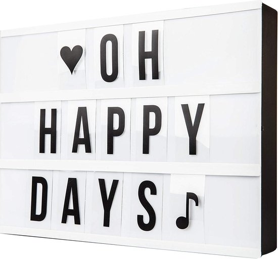 Cinema LightBox A4 LED - Letterbord met Licht - Inclusief 84 Letters - Zwart