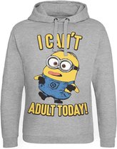 Minions Hoodie/trui -L- I Can't Adult Today Grijs