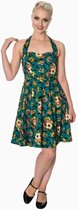 Dancing Days Flare jurk -2XL- Tropical holiday Bloemen Groen/Zwart