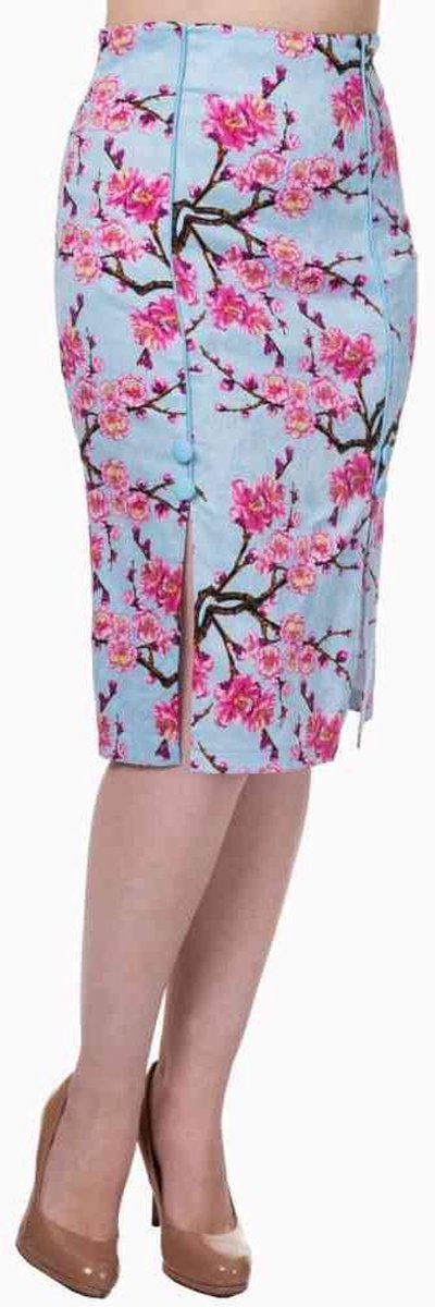Dancing Days - Last Dance Kokerrok - Bloemen - 4XL - Blauw