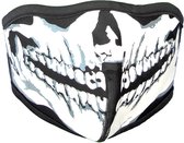 Mondkap Skimasker Zwart/ Skeleton Skull Print Zwart/Wit - Officiële Merchandise