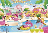 Clementoni - Briljant puzzel - Flamingos party - 104 stukjes, puzzels kinderen