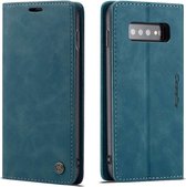CASEME - Samsung Galaxy S10 Retro Wallet Case - Blauw
