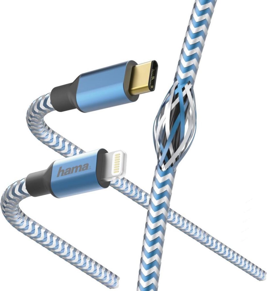 Hama Snellaad-/gegevenskabel Reflective USB-C - Lightning 1,5 M Blauw