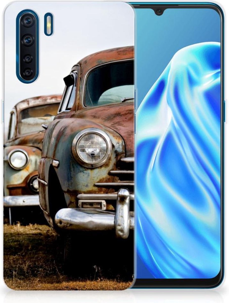 OPPO A91 Siliconen Hoesje met foto Vintage Auto