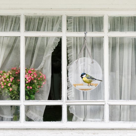 Nichoir avec caméra 1080P avec vision nocturne - fenêtre mangeoire à oiseaux  suspendue