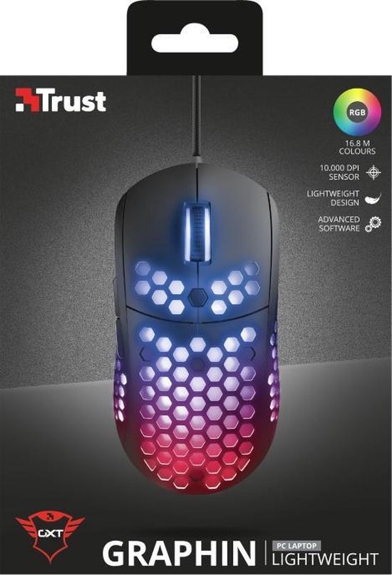 Trust GXT 960 Graphin - Gaming Muis - RGB Verlichting - Rechtshandig - Zwart - Trust