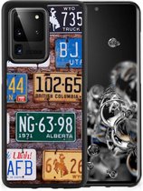 Telefoon Hoesje Geschikt voor Samsung Galaxy S20 Ultra Hippe Hoesjes met Zwarte rand Kentekenplaten