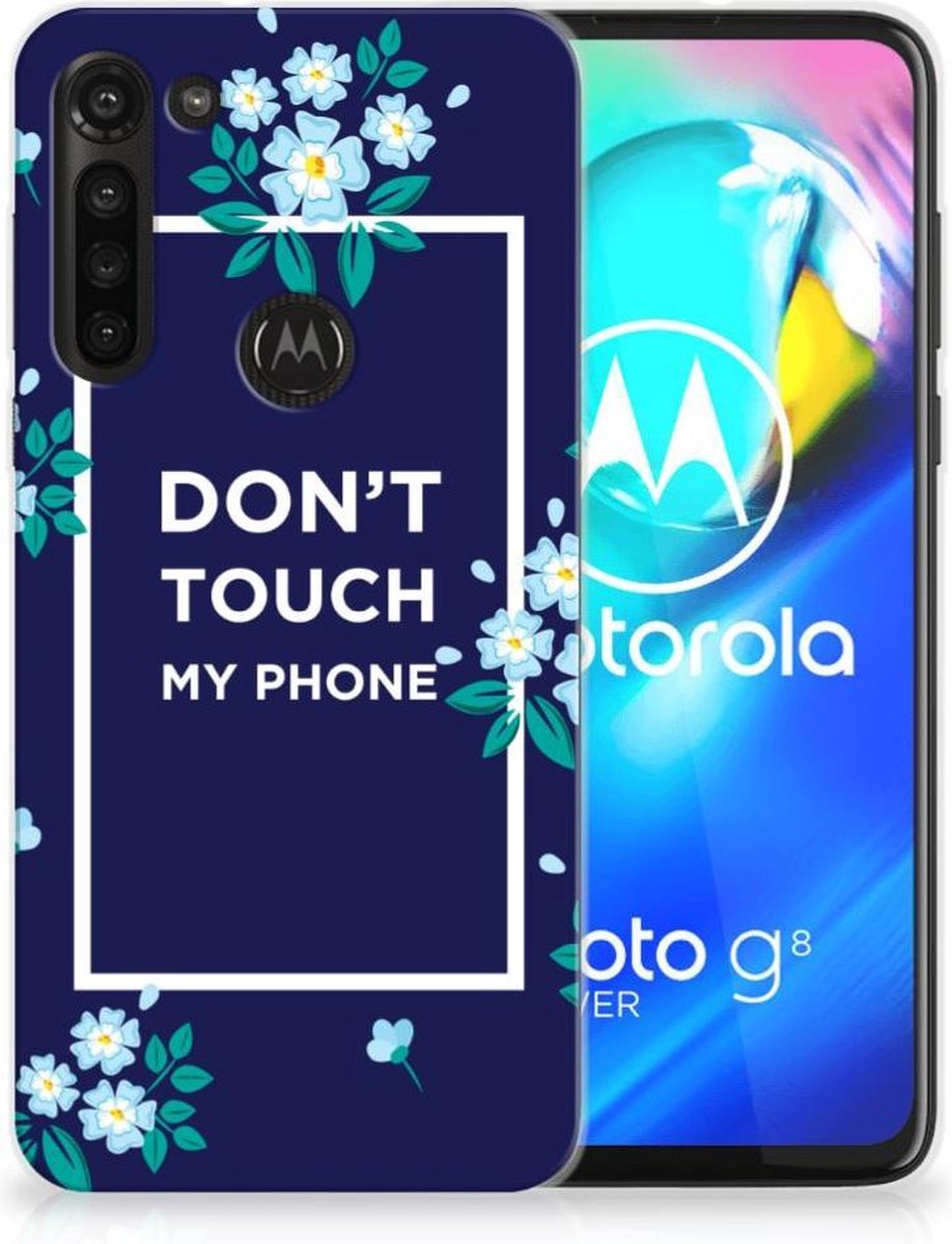 Motorola Moto G8 Power Silicone-hoesje Flowers Blue DTMP