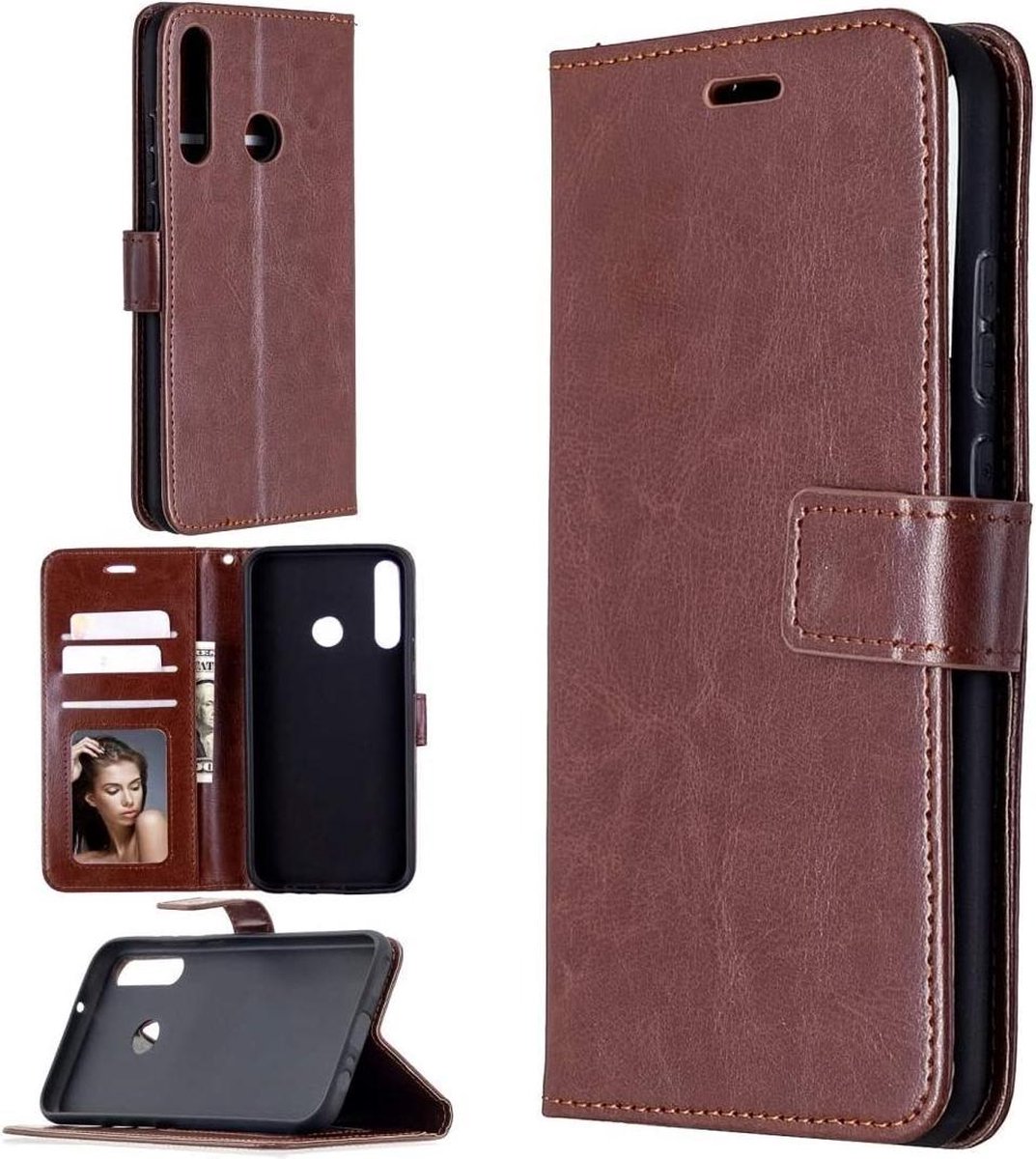 Huawei P40 Lite hoesje book case bruin