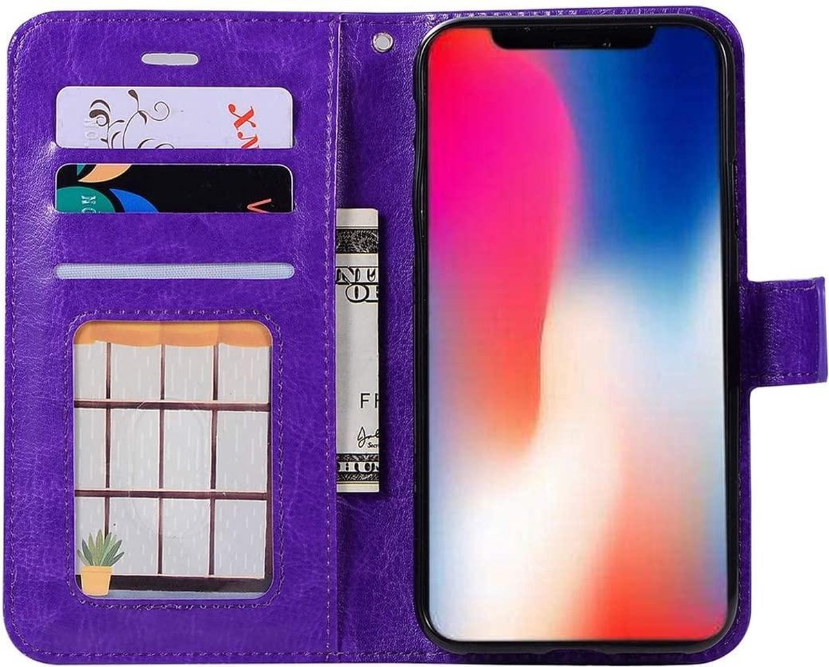 iPhone XS Max hoesje book case paars