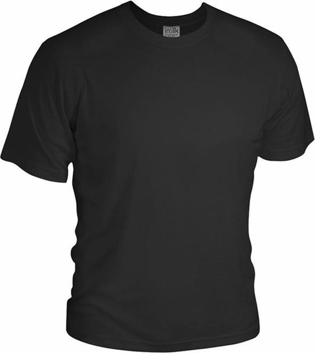 Zijden Heren T-Shirt Rondhals Zwart Medium - 100% Zijde