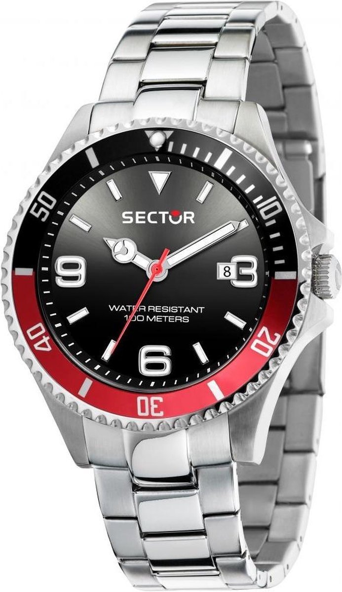 Sector 230 Quartz Polshorloge Zwart, Rood, Zilver