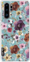 Casetastic Huawei P30 Pro Hoesje - Softcover Hoesje met Design - Flowers Soft Blue Print