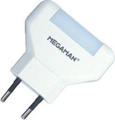 MEGAMAN - Stekkerlamp Lamp - Hatso - 0.2W - Warm Wit 2700K - Rond - Mat Wit - BES LED