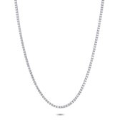 Twice As Nice Halsketting in zilver, tennis ketting  42 cm