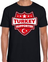 Turkey supporter schild t-shirt zwart voor heren - Turkije landen t-shirt / kleding - EK / WK / Olympische spelen outfit L