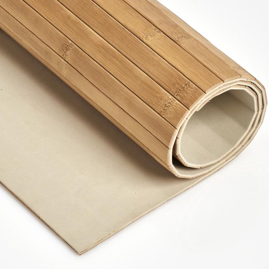 Badkamer mat anti-slip bamboe 50 x 80 cm - Zeller - Badkameraccessoires/benodigdheden - Badmatten/vloermatten - Matten voor in de badkamer - Zeller