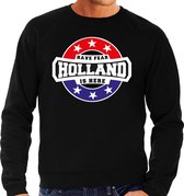Have fear Holland is here sweater met sterren embleem in de kleuren van de Nederlandse vlag - zwart - heren - Holland supporter / Nederlands elftal fan trui / EK / WK / kleding XL