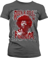 Jimi Hendrix Dames Tshirt -2XL- Rock 'n Roll Forever Grijs