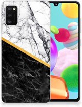 Smartphonehoesje Geschikt voor Samsung Galaxy A41 Smartphone hoesje Marble White Black