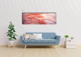 Schilderij -Flamingo veren, roze,  Premium print  (wanddecoratie)