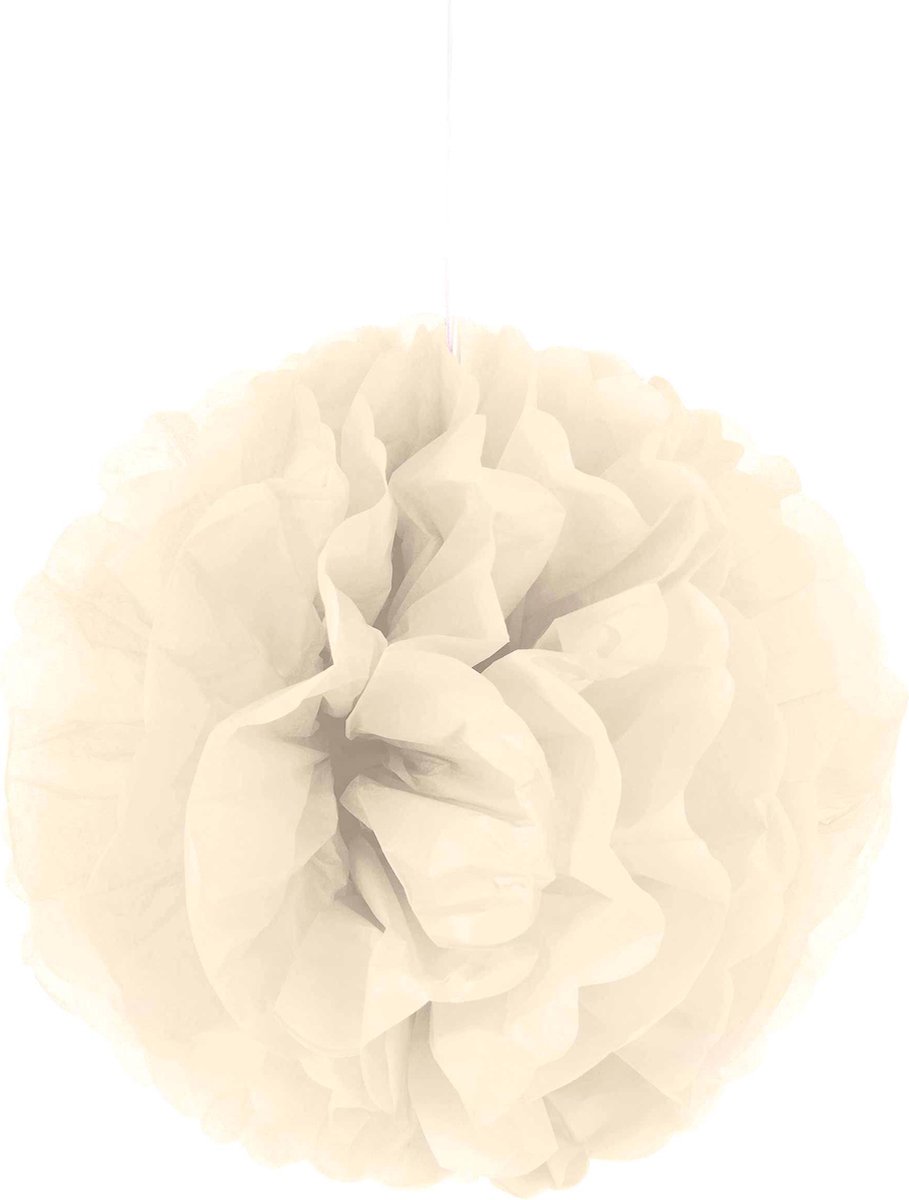 Vegaoo - Crèmekleurige pompon hangdecoratie