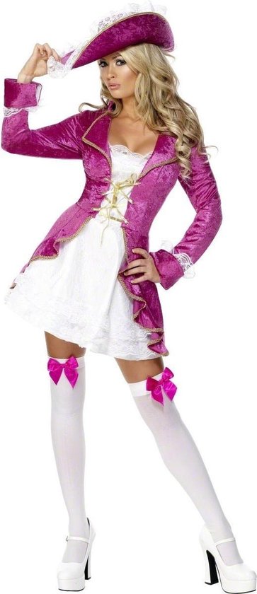SMIFFY'S - Fuchsia roze piraten pak voor vrouwen - M