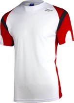 Rogelli Dutton Sportshirt - Korte Mouwen - Heren - Wit/Rood - Maat XL