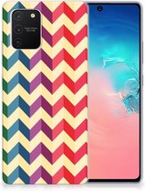 TPU Siliconen Hoesje Samsung Galaxy S10 Lite Doorzichtig Hoesje Zigzag Color