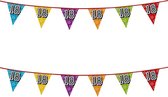 2x stuks vlaggenlijnen met glitters 18 jaar thema feestartikelen - Verjaardag versieringen - 8 meter - Plastic