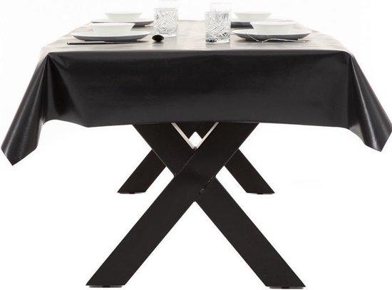 vertrekken Verscherpen efficiënt Buiten tafelkleed/tafelzeil zwart 140 x 250 cm rechthoekig - Tuintafelkleed...  | bol.com