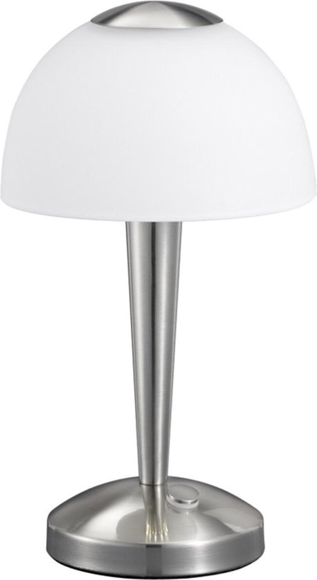 LED Tafellamp - Tafelverlichting - Trion Vonton - 4W - Warm Wit 3000K - Rond - Mat Nikkel - Aluminium