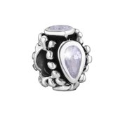 Quiges - 925 - Zilveren - Bedels -Sterling zilver - Beads - Zirkonia Kraal Charm - Geschikt – voor - alle bekende merken - Armband Z581