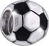 Quiges - 925 - Zilveren - Bedels -Sterling zilver - Beads - Voetbal Kraal Charm - Geschikt – voor - alle bekende merken - Armband Z682