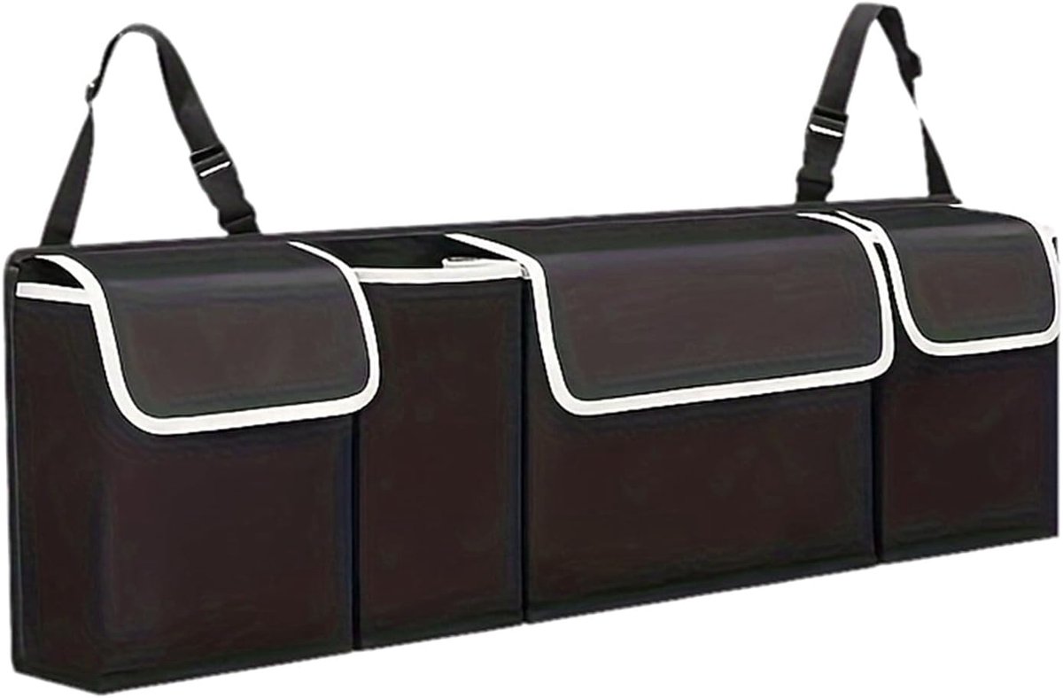 Car boot organiser, rear seat, boot bag with 4 compartments, Oxford fabric boot organiser, waterproof for SUV, truck - ShopVlot