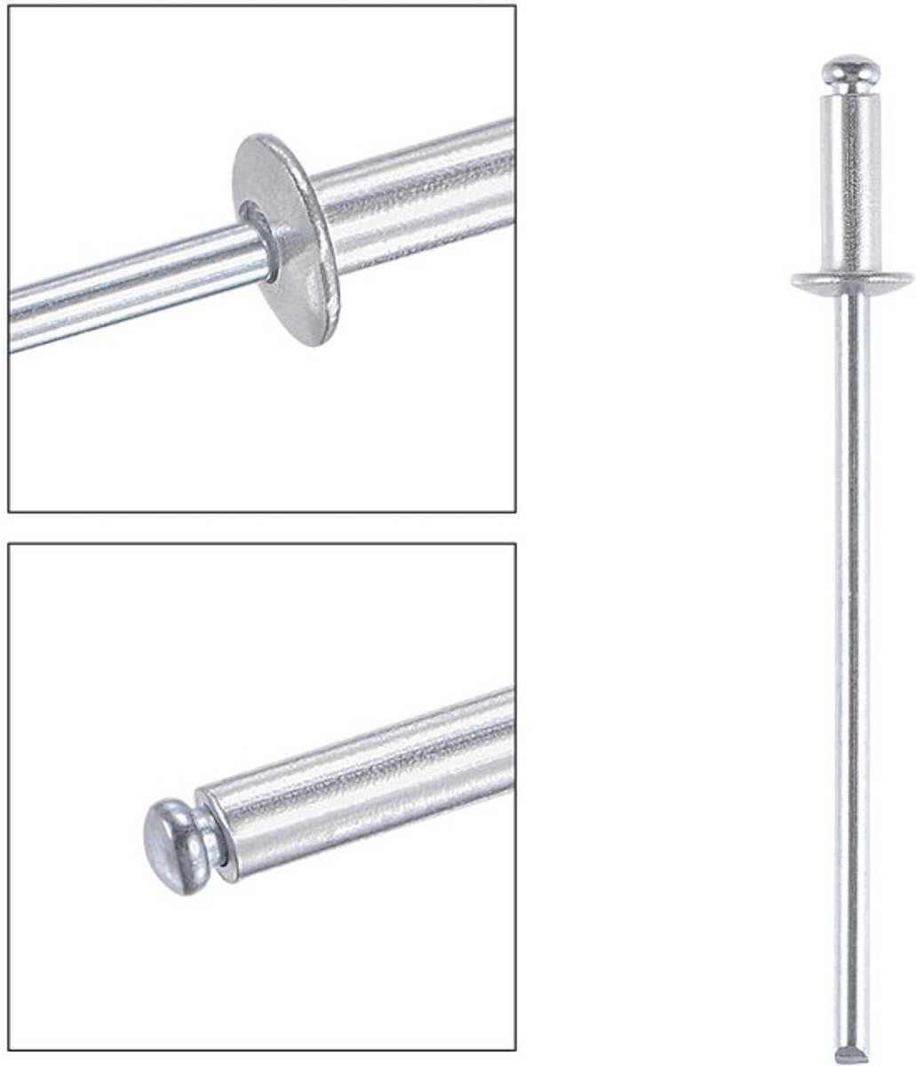 Blindklinknagels Aluminium 2,4 mm x 6 mm - Popklinknagels - Corrosiebestendig - 120 Stuks - Voor Metalen Bevestiging - Lichtgewicht en Robuust - Popnagels