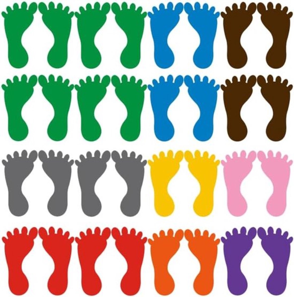 Set vloerstickers, cartoon decoratie voor kinderen, wasbaar, kleuterschool decor, 18 paar.