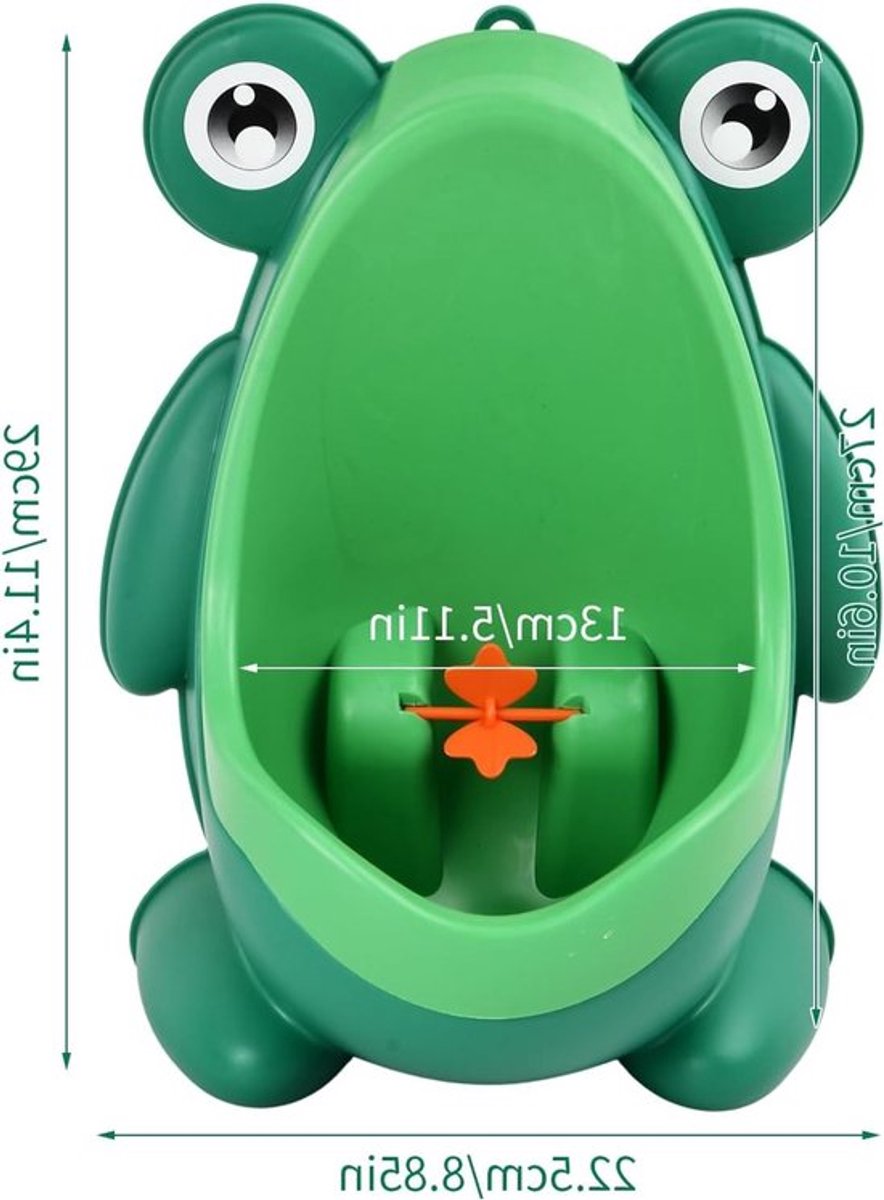 Muurbevestigde urinoir voor jongens - Staand urinaal voor toilettraining, kindvriendelijk en groen