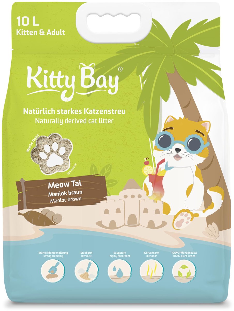 SnelShoppen - Klonterende ECO Kattenbakvulling - Stofvrij, Cassavebruin, 10 Liter - Ideaal voor Huiskatten en Kleine Dieren