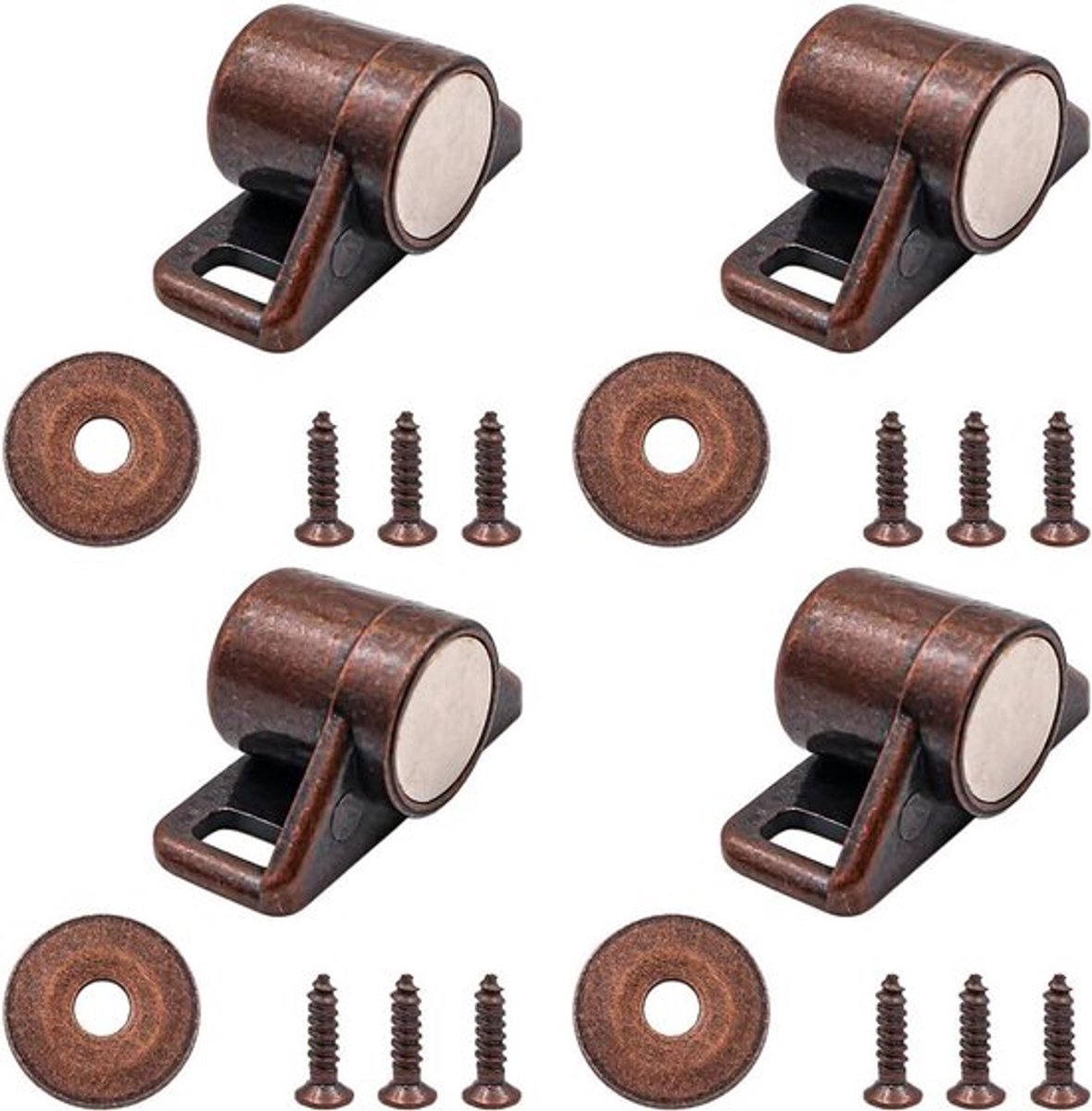 Deurvangers 4 stuks - Magnetische kastdeurmagneten voor keukenkast - Kastsluiter schuifdeursluiting - Bronskleurig - Praktisch en modern ontwerp