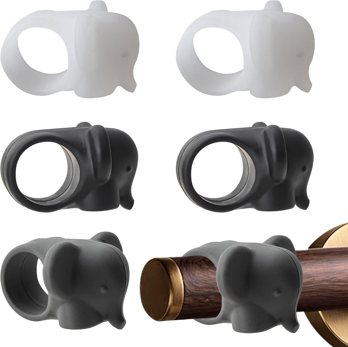 Deurstopper-Stootkussentje voor deurkruk/muurbeschermer/deurstop/siliconen krukbeschermer (verkrijgbaar in zwart, wit of grijs; set van 6)